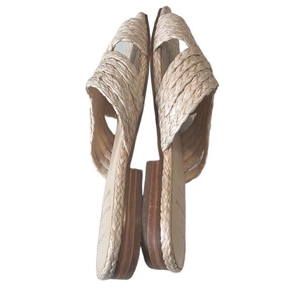 Aqua & Kristopher Brock Kriz Square Toe Ivory Raffia Slip On Sandals Size 9.5 - Picture 6 of 12